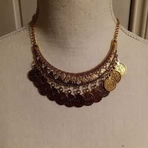Boho Gold Coin Jewelry Set